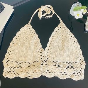Cream Knit Bralette Top